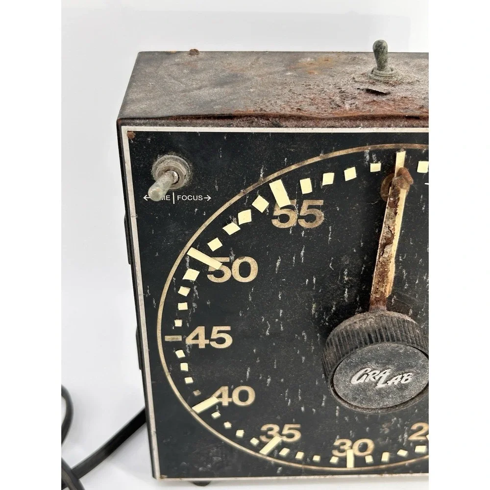 Vintage Gralab Mod#300 Dark Room Photography Timer Metal Black Analog